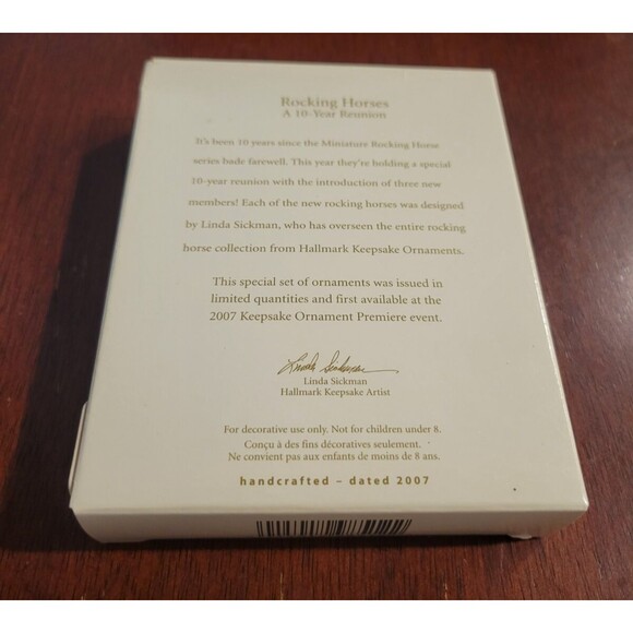 2007 Hallmark Miniature Rocking Horses Limited Edition Set of 3 Ornaments - Picture 6 of 6